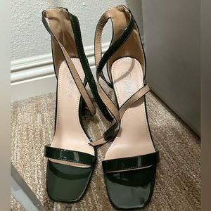 NastyGal Square Toe ankle strap heels